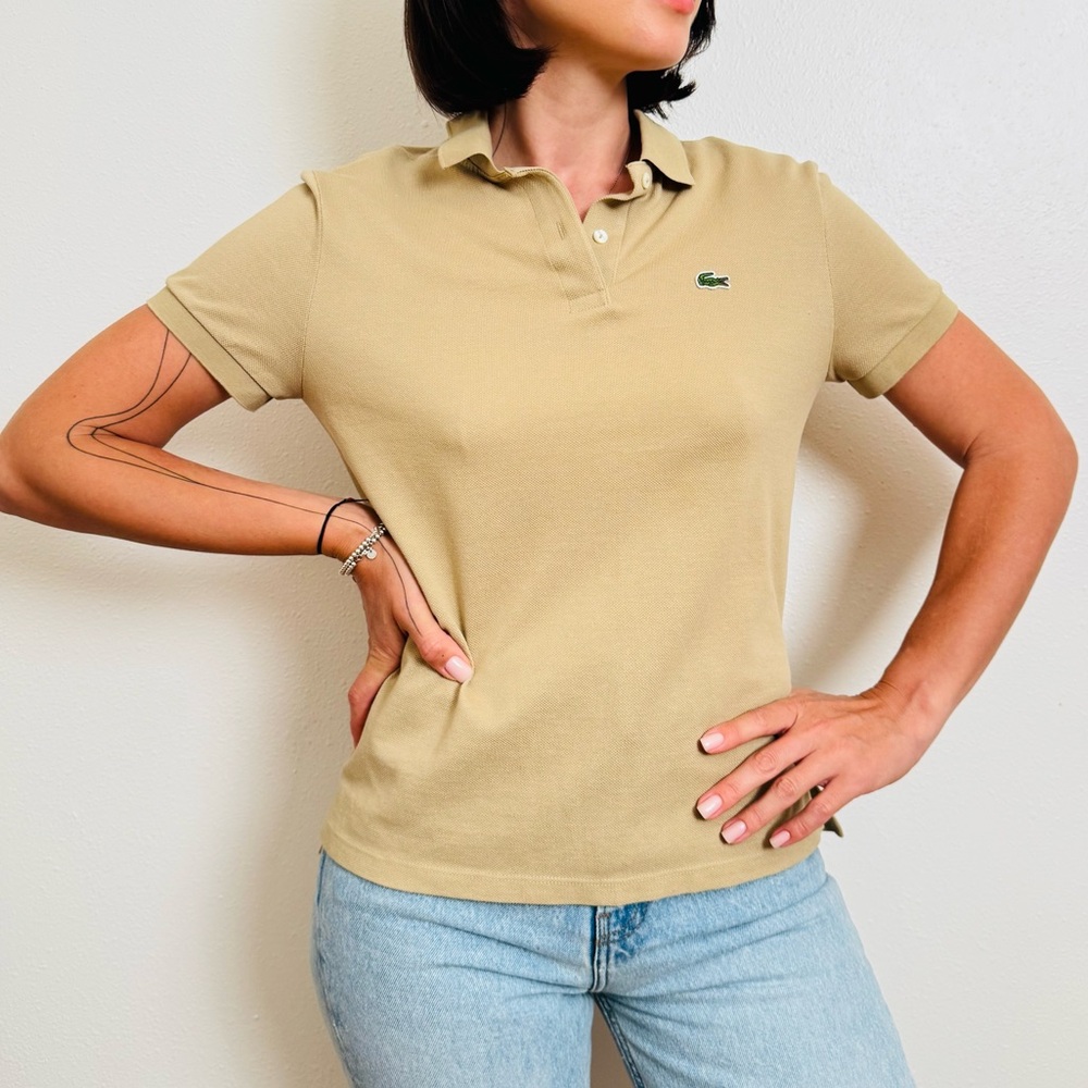 Lacoste Women’s Regular Fit Polo Shirt – Beige – Size 36 (US S)